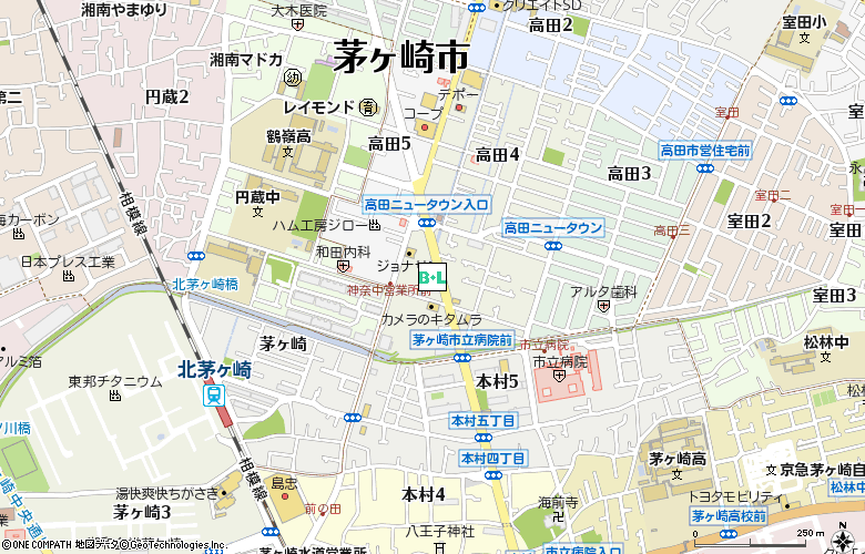 眼鏡市場茅ヶ崎高田(00559)付近の地図